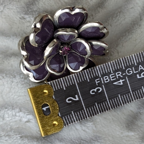 VINTAGE Purple flower ring - Picture 3 of 4